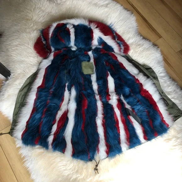 Mr & Mrs Italy fur lined parka jacket coat XS - Picture 3 of 10